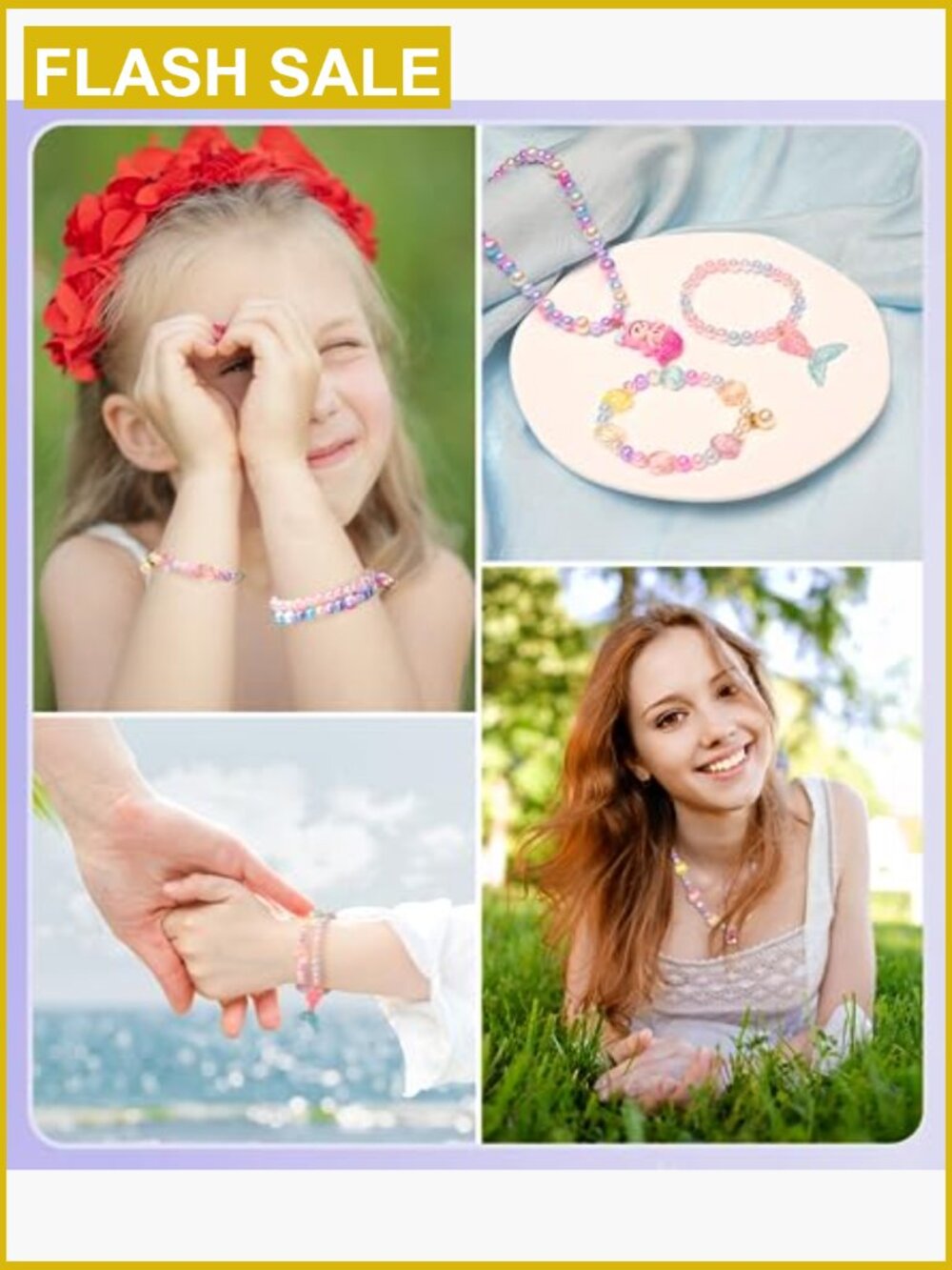 900 PCS Mermaid Bead Bracelet Making Kit for Girls - Picture 4 of 6